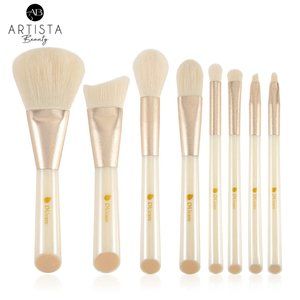 DUcare 8 Piece White Beveled Makeup Brush Set